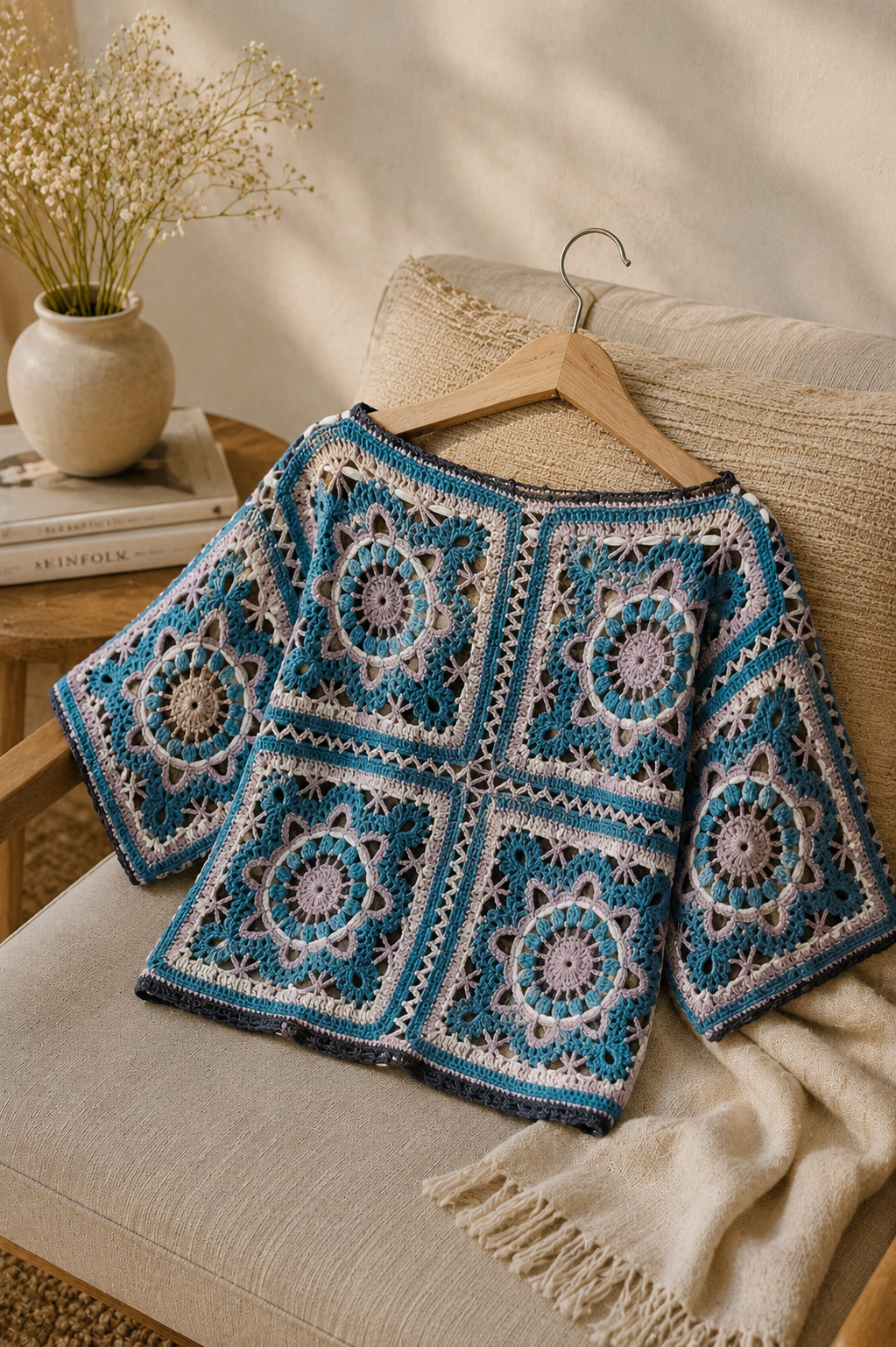 Poncho artesanal de lana